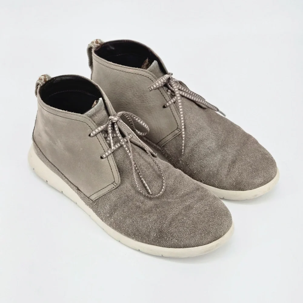 UGG Freamon Waterproof Men Chukka Ankle Boots Grey Suede Leather Gorpcore 12